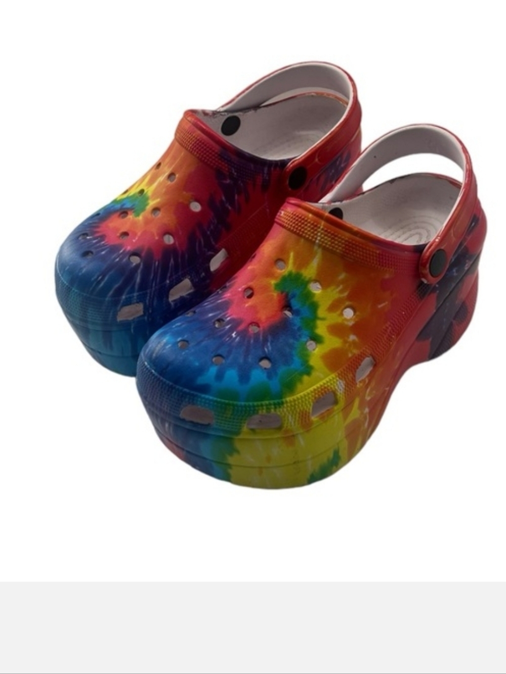 Tye Dye Print  Platform Clogs